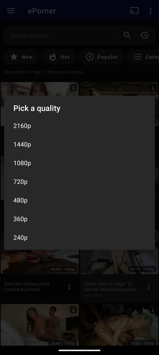 Some sites offer different qualities, select one!